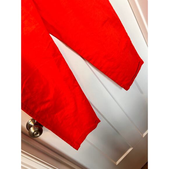 J. Crew Women’s Linen Blend Cropped Ankle Pants Beach Bohemian ‎ Red SZ 8 - Picture 2 of 10